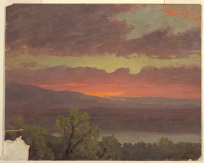 ドローイング、ジャマイカの夕日、西インド諸島、1865-66年 作： Frederic Edwin Church