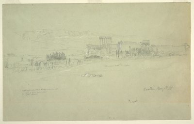 デッサン、寺院、バールベック、1868年5月6日 作： Frederic Edwin Church