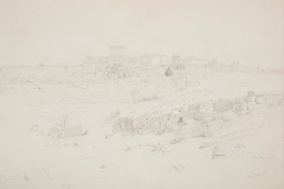 デッサン、朝の寺院、バールベック、1868年5月12日 作： Frederic Edwin Church