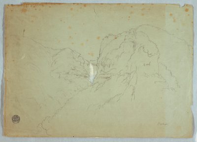 デッサン、コロンビア、ボガタ近郊のテケンダマ滝、1853年 作： フレデリックエドウィン教会