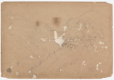 デッサン、コロンビア、ボゴタ近郊のテケンダマ滝、1853年 作： Frederic Edwin Church