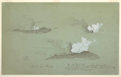 デッサン、サンガイ火山の3つの研究、1857年7月 作： フレデリックエドウィン教会