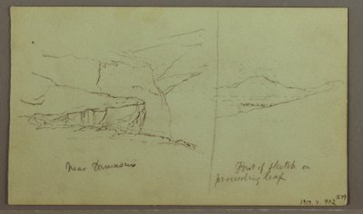 デッサン、丘の墓、3つのミナレット、1868年5月1日 作： Frederic Edwin Church