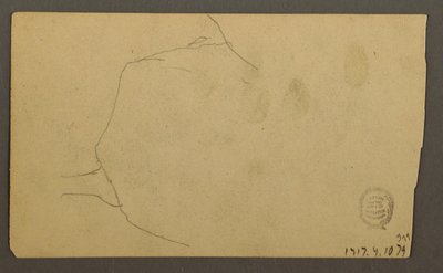 ドローイング、巨石の上に伸びる木の根（ターナー山）、1877年 作： Frederic Edwin Church