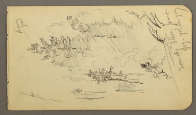 ドローイング、霧の中の木々、おそらく1878年 作： フレデリックエドウィン教会