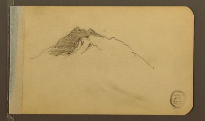 ドローイング、谷；裏面：山頂、1889年 作： フレデリックエドウィン教会