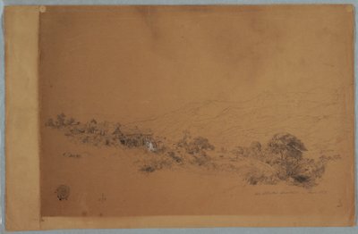 デッサン、マカリスター製材所のある谷、コロンビア、1853年6月 作： フレデリックエドウィン教会