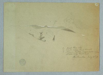 デッサン、谷と雪に覆われた稜線、リオバンバ、エクアドル、1857年7月13日 作： Frederic Edwin Church