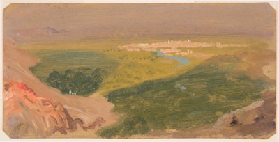 デッサン、ダマスカス方面の眺め、シリア、1868年4月24日-5月16日 作： Frederic Edwin Church