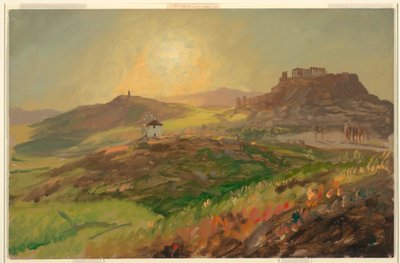 デッサン、アクロポリスの眺め、アテネ、1869年4月 作： Frederic Edwin Church