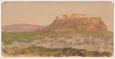 デッサン、南からのアクロポリスの眺め、アテネ、1869年4月 作： Frederic Edwin Church