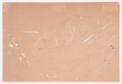 デッサン、グレート・ベイスン方面の眺め、カタディン山、1877年9月 作： Frederic Edwin Church