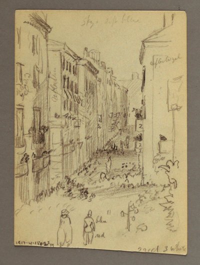 デッサン《丘の上の村》おそらく1868-69年 作： フレデリックエドウィン教会