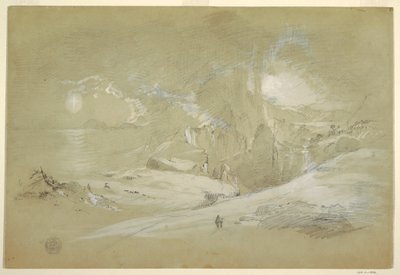 素描、十字架の幻影、現象のある風景、1868年9月 作： Frederic Edwin Church