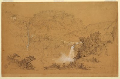 デッサン、エクアドル、チヨ、ハシエンダ近くの滝、1857年6月26日 作： フレデリックエドウィン教会
