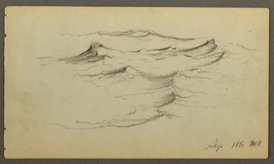 デッサン、波、1860年 作： Frederic Edwin Church