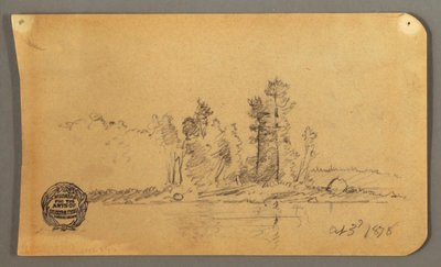 ドローイング、森の海岸、1878年 作： Frederic Edwin Church