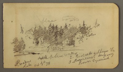 ドローイング、森の海岸、1878年 作： Frederic Edwin Church