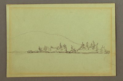 ドローイング、森の海岸、山、おそらく1856年 作： フレデリックエドウィン教会