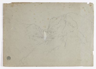 a. スケッチ。b. 遠くの山脈の眺め。 作： Frederic Edwin Church