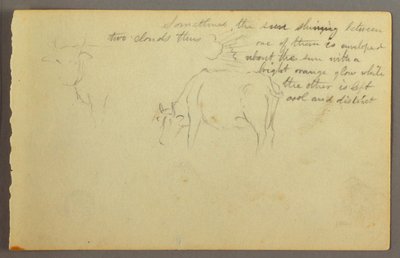 ドローイング、雲間の光線、雄牛、おそらく1877年 作： Frederic Edwin Church