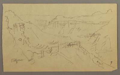 エル イエメン バレー、アラビア: キャラバンで曲がりくねった谷の眺め 作： Frederic Edwin Church