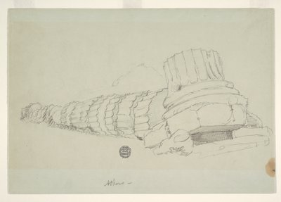 オリンピアのゼウス神殿、アテネの倒れた柱 作： Frederic Edwin Church