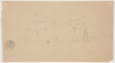 ヨットで浮かぶ氷山 作： Frederic Edwin Church