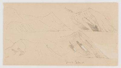 グレート アイランド、ロック クリフの研究 作： Frederic Edwin Church