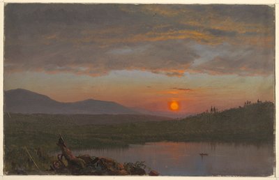 夕暮れ時のニューヨーク、ハドソン バレー 作： Frederic Edwin Church
