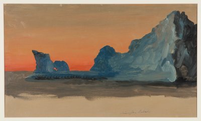 真夜中の氷山、ラブラドール 作： Frederic Edwin Church