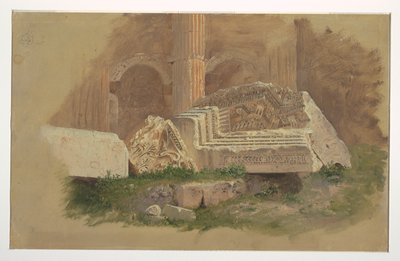 バッカス神殿の内部、バールベック 作： Frederic Edwin Church