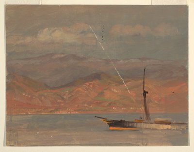 イタリアの海岸、メッシーナ海峡沖 作： Frederic Edwin Church