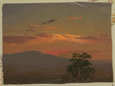 日没時の風景、ニューヨーク州ハドソン 作： Frederic Edwin Church