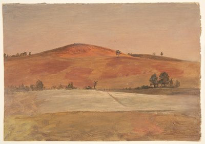低い丘と野原のある風景 作： Frederic Edwin Church