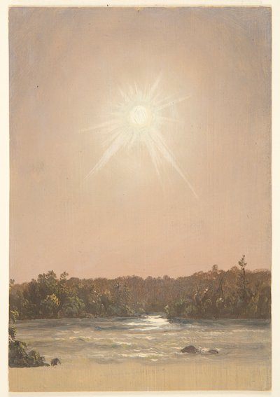 小川にかかる午後遅くの太陽 作： Frederic Edwin Church