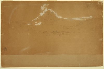 エクアドルのグアノホとグアランダの近くにあるチンボラソ山 作： Frederic Edwin Church