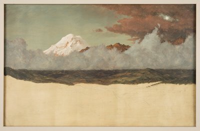 立ち昇る霧と雲を貫くチンボラソ山 作： Frederic Edwin Church