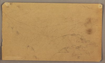 山の風景、ジャマイカ 作： Frederic Edwin Church