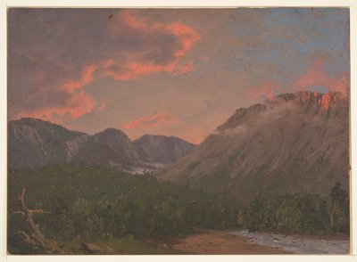 夕暮れ時の山の風景 作： Frederic Edwin Church