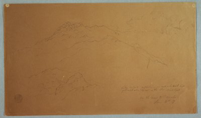 モチョ、エクアドルへの道の山の風景 作： Frederic Edwin Church
