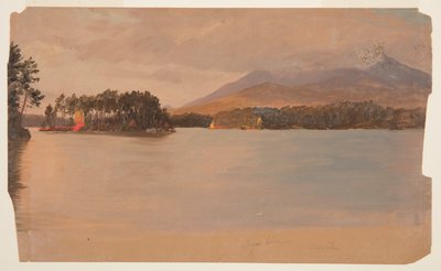 トグエ池からのカターディン山 作： Frederic Edwin Church