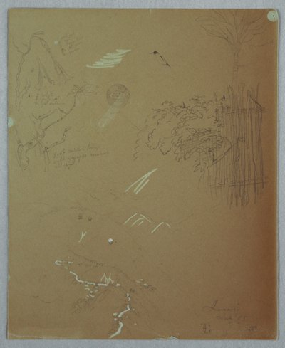 自然研究、ブルー マウンテンズ、ジャマイカ 作： Frederic Edwin Church