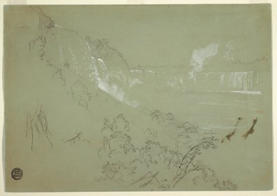 プロスペクトポイントの麓から見たナイアガラの滝 作： Frederic Edwin Church