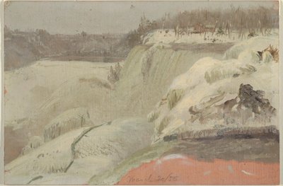 ゴート島から見た雪のナイアガラの滝 作： Frederic Edwin Church