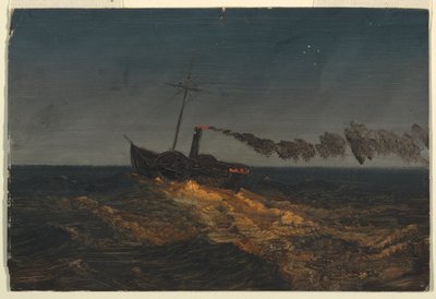 夕暮れの外輪船 作： Frederic Edwin Church
