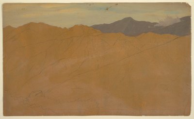 ヤシの木と家屋、エクアドル 作： Frederic Edwin Church