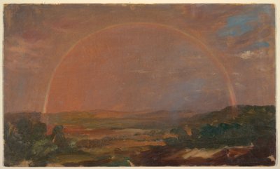 丘陵の風景の上の虹 作： Frederic Edwin Church
