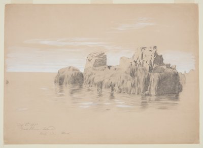海岸の岩、グランドマナン島、カナダ 作： Frederic Edwin Church