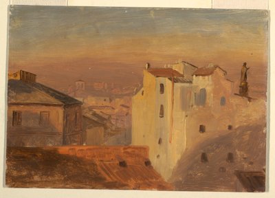 屋上、ローマ、イタリア 作： Frederic Edwin Church